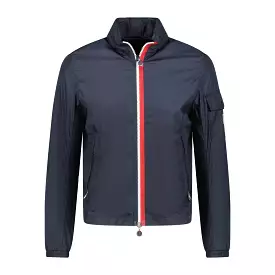 MONCLER KERALLE TRICOLOUR ZIP WINDBREAKER JACKET NAVY