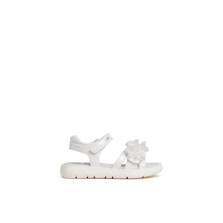 Nero Giardini E427670F 707 Scarpe Sandali Bambina con Fiore in Pelle T Diamond Bianco