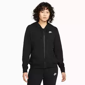 NIKE WOMEN'S SPORTSWEAR CLUB FLEECE BLACK FULL-ZIP JACKET