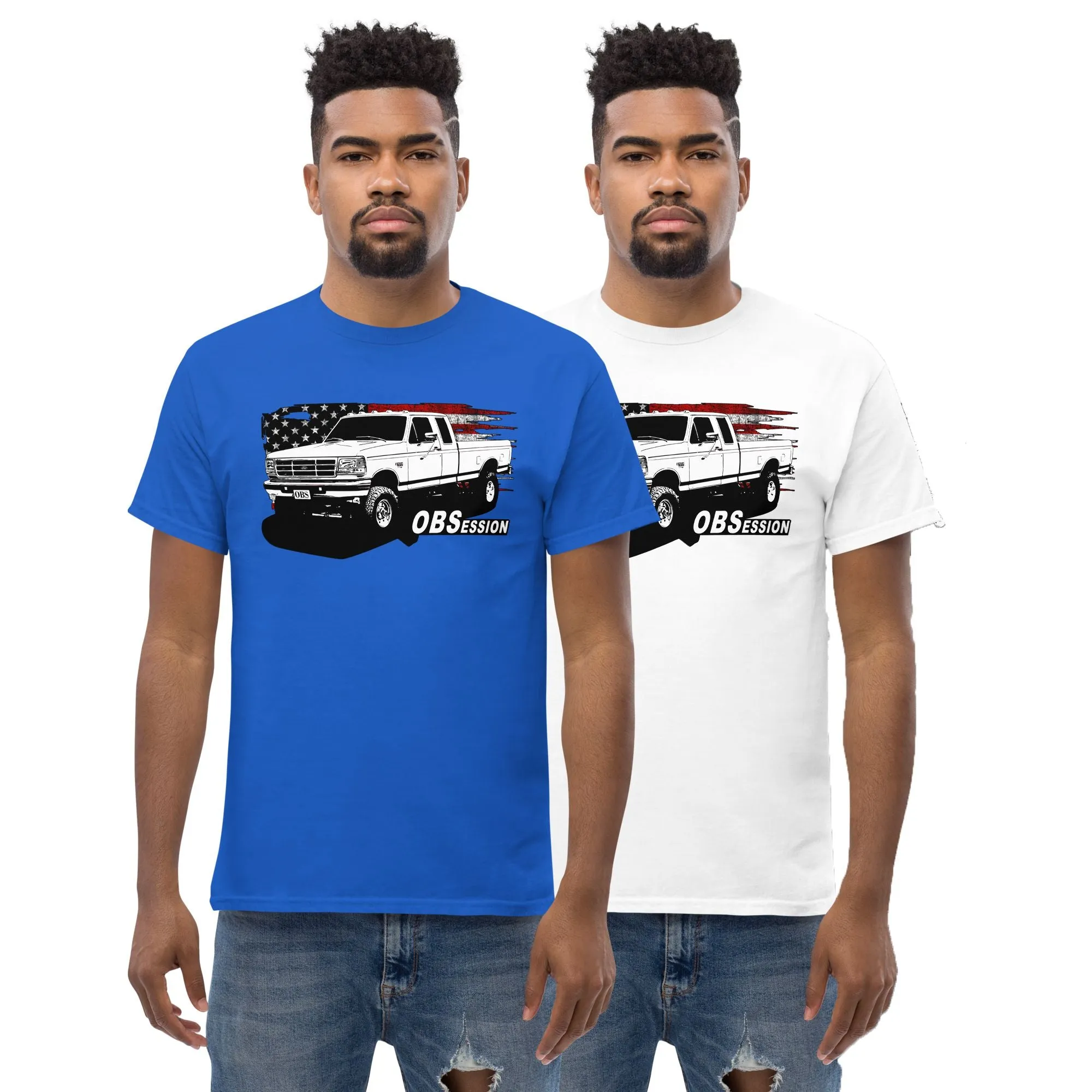 OBS Ext Cab Truck T-shirt, American Flag Design