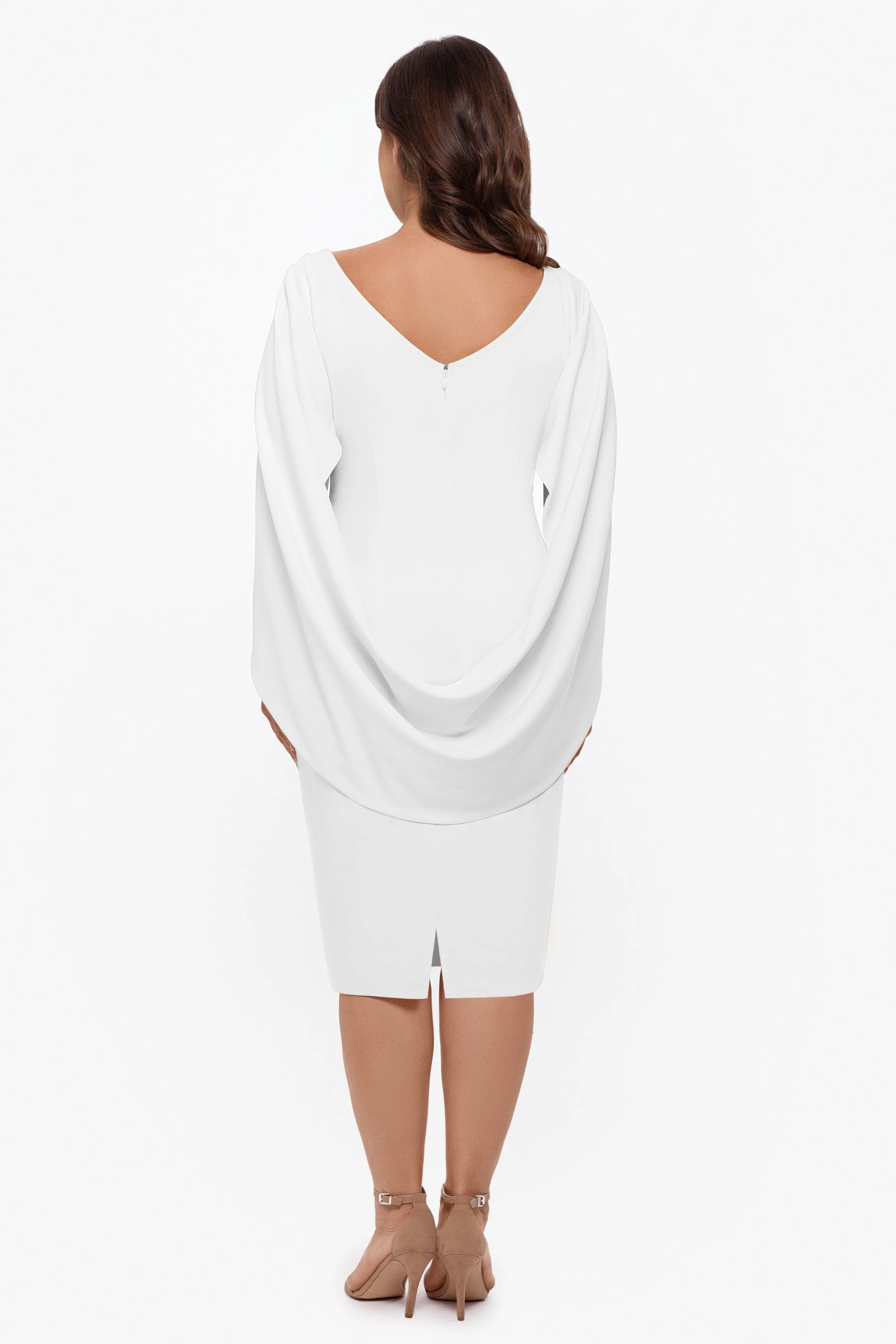 Plus Jordan Short Scuba Crepe Drape Back Dress