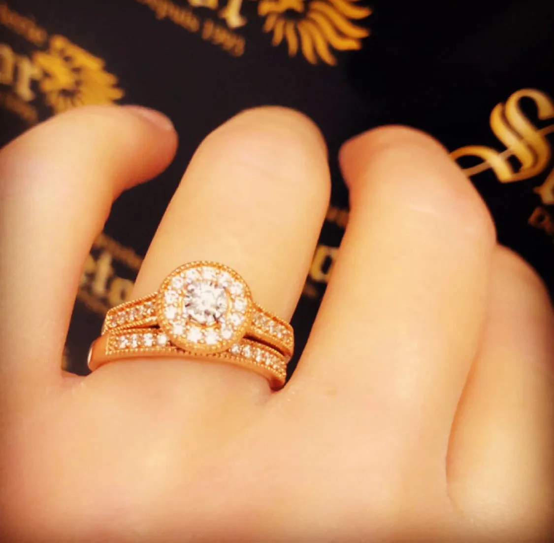 Roma rose gold diamond rings DWR024