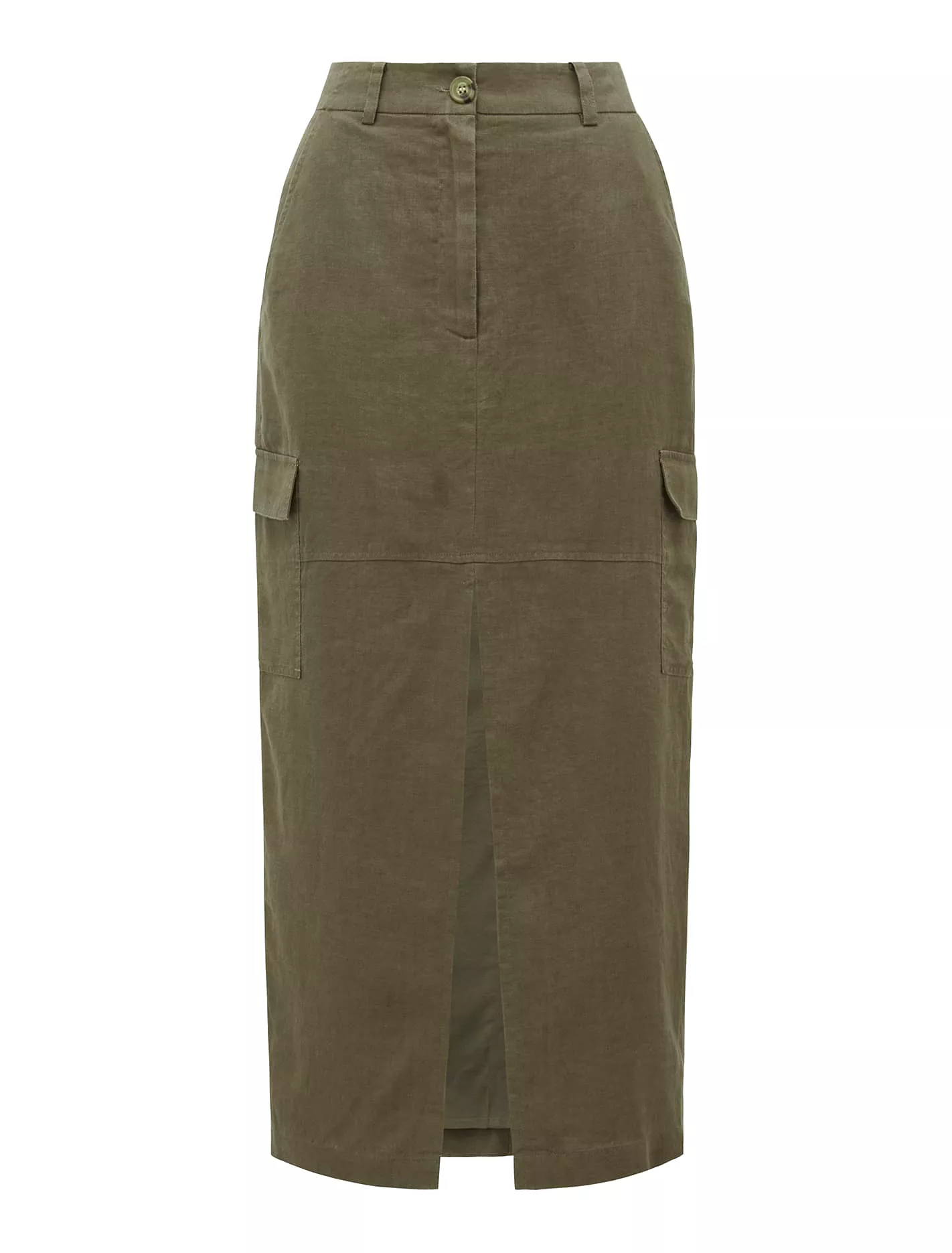 Ronnie Linen Cargo Midi Skirt