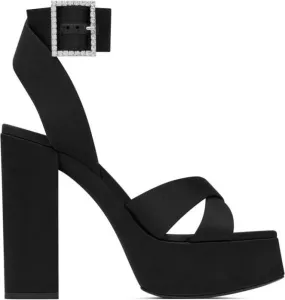 Saint Laurent Bianca 125mm crystal-embellished platform sandals Black