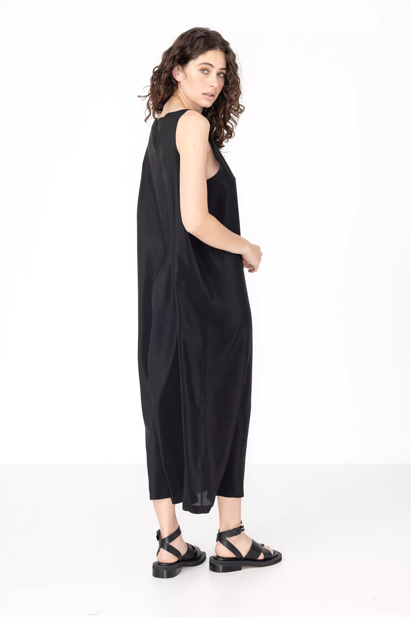 Shift Dress | Black Silk