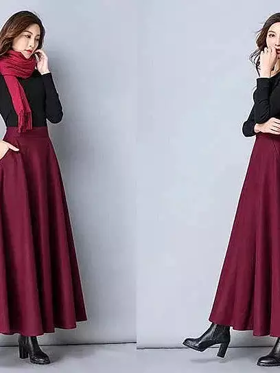 Swing Maxi Skirts for Women with Pockets