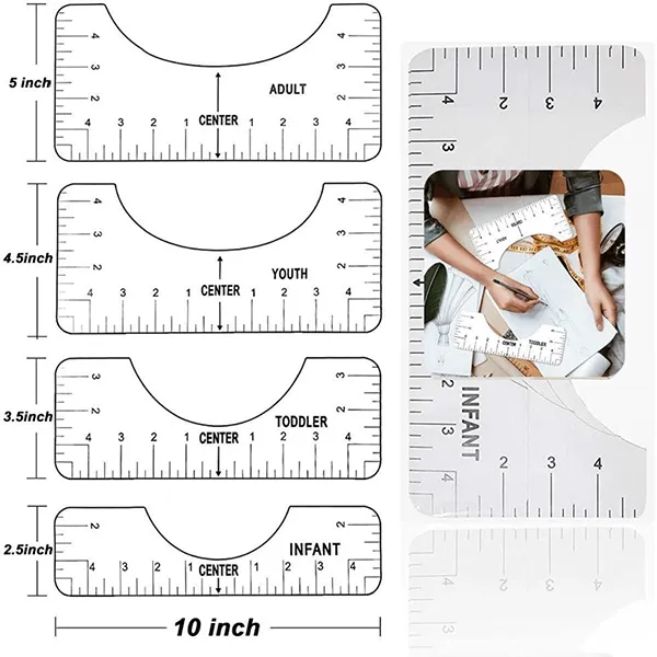 T-Shirt Ruler Guide Set (4pcs)