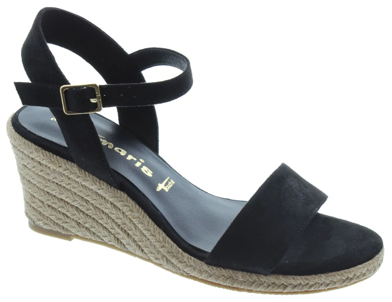 TAMARIS Ladies 28300 Wedge Sandals In Black