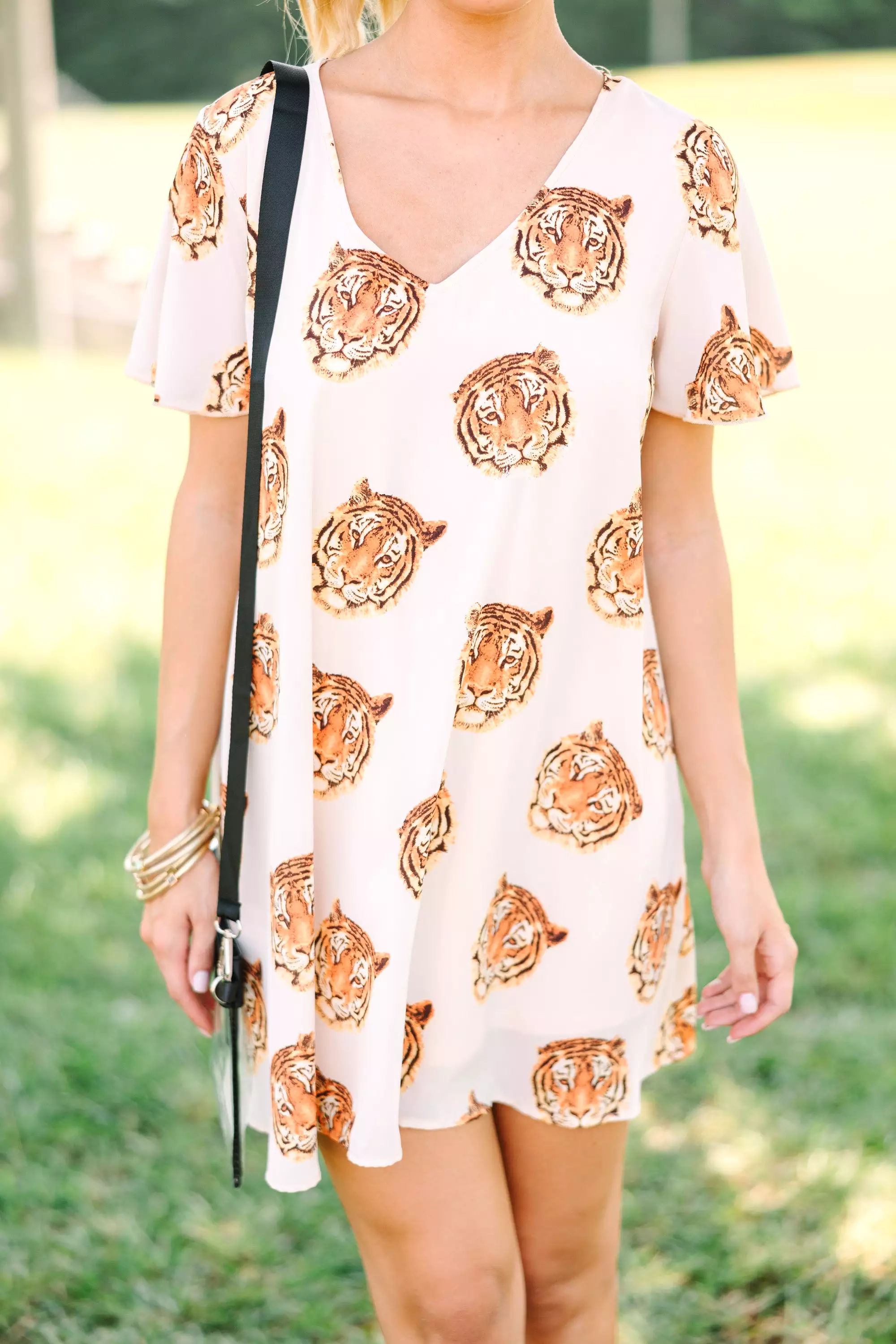 The Kinsley Taupe Tiger Print Shift Dress