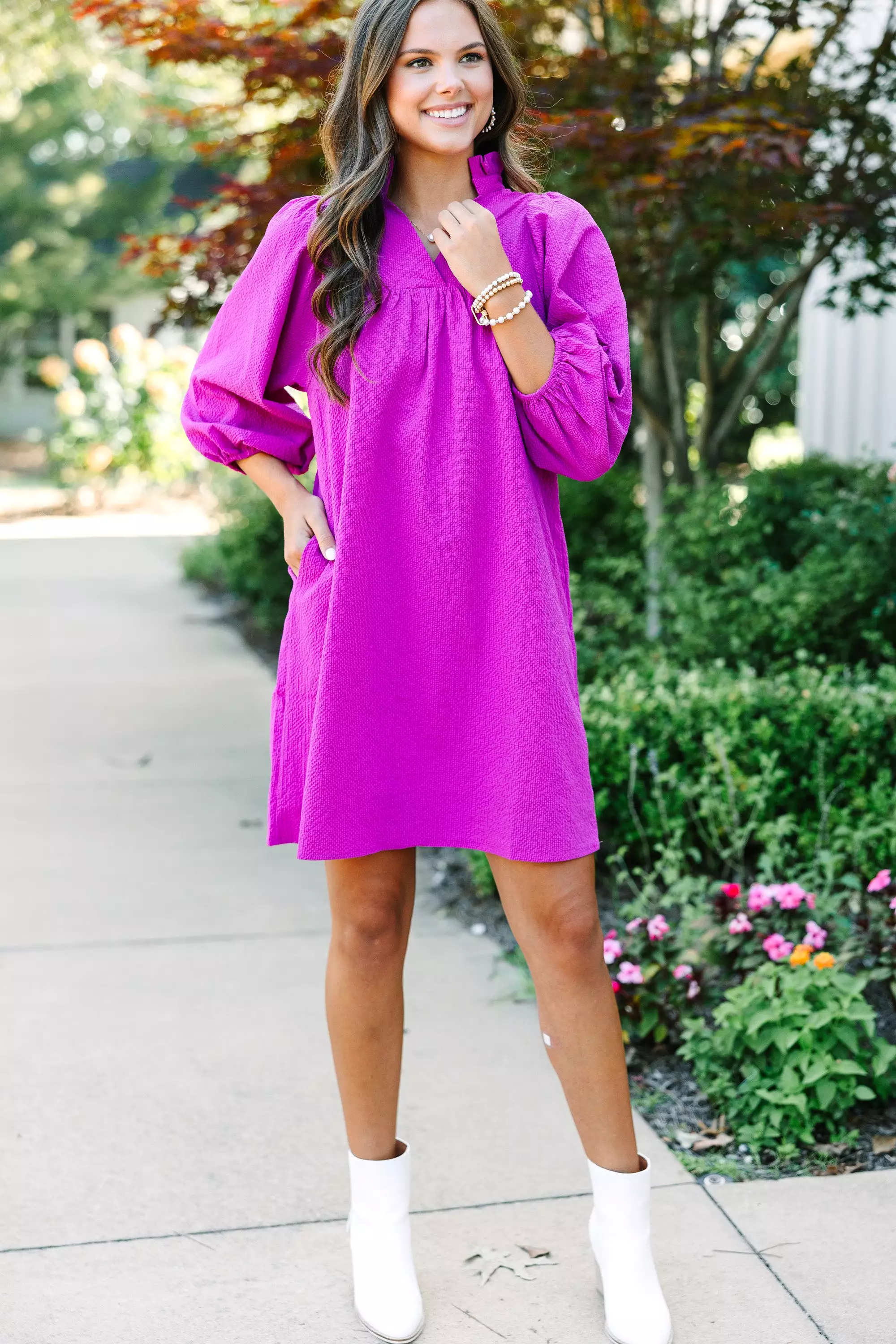 THML: Above And Beyond Orchid Purple Shift Dress