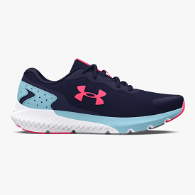 Under Armour Midnight Navy/Blizzard/Pink Shock Charged Rogue 3 Youth Sneaker