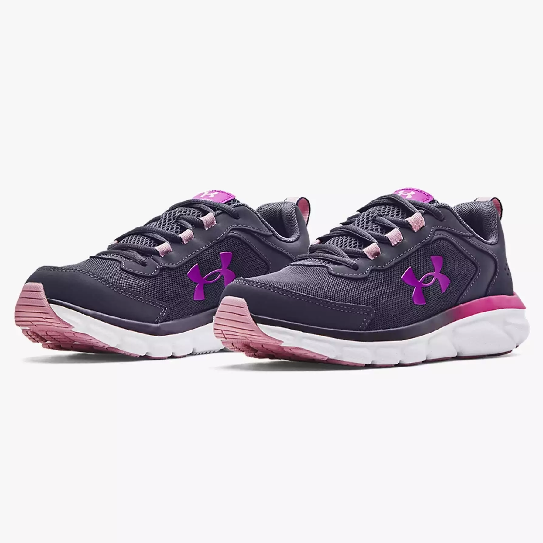 Under Armour Tempered Steel/Pink Fog/Strobe Assert 9 Youth Sneaker