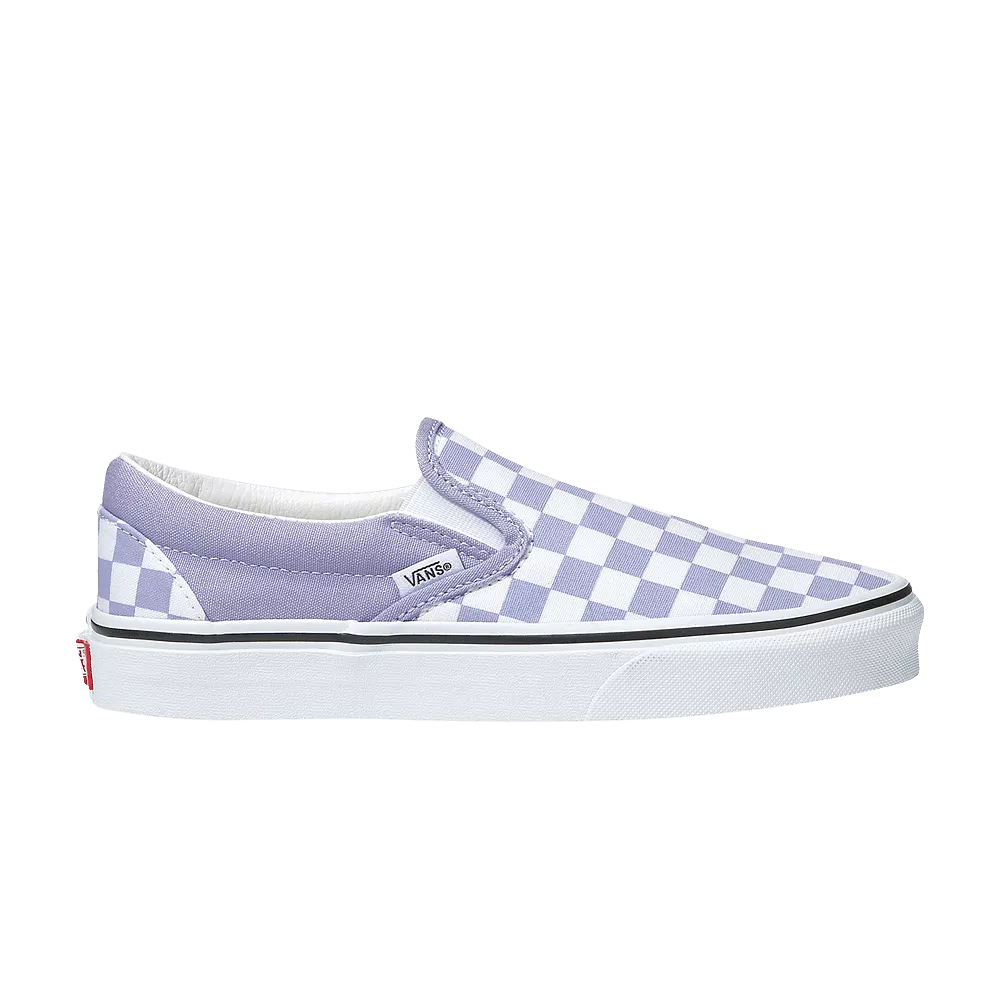 VANS Colour Theory Purple Heather Checkerboard Classic Slip-On Youth Shoe