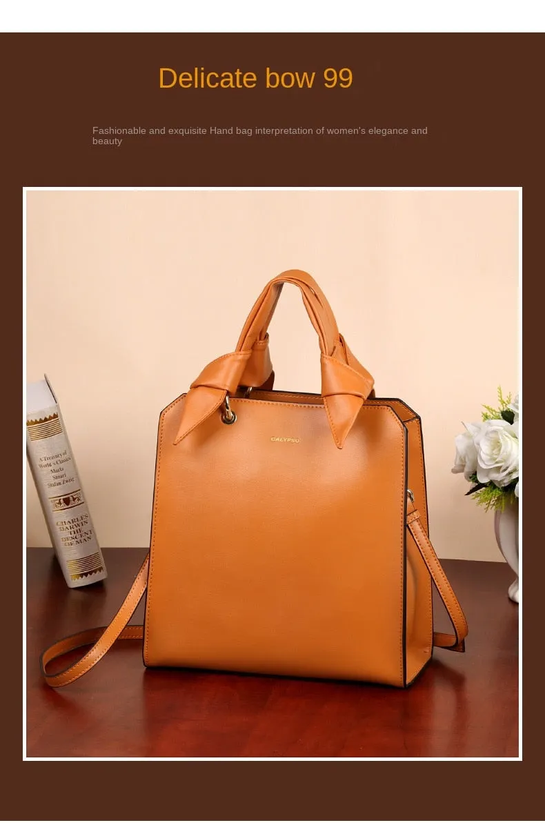 Women's Genuine Leather Large Capacity Commuter Messenger Handbag